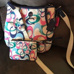 Coach crossbody and wristlet